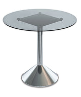 Tavolino con base cromata