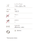 Vetrina alta in alluminio bold