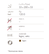 Vetrina alta a base quadrata