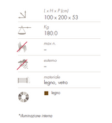 Vetrina alta a base rettangolare