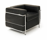 Poltrona ecopelle con telaio cromato