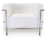 Poltrona ecopelle con telaio cromato