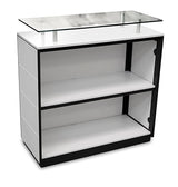 Banco a doghe con top in vetro
