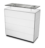 Banco a doghe con top in vetro