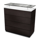 Banco a doghe con top in vetro