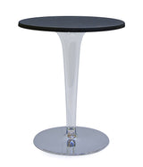 Tavolino con base a cono in plexiglass